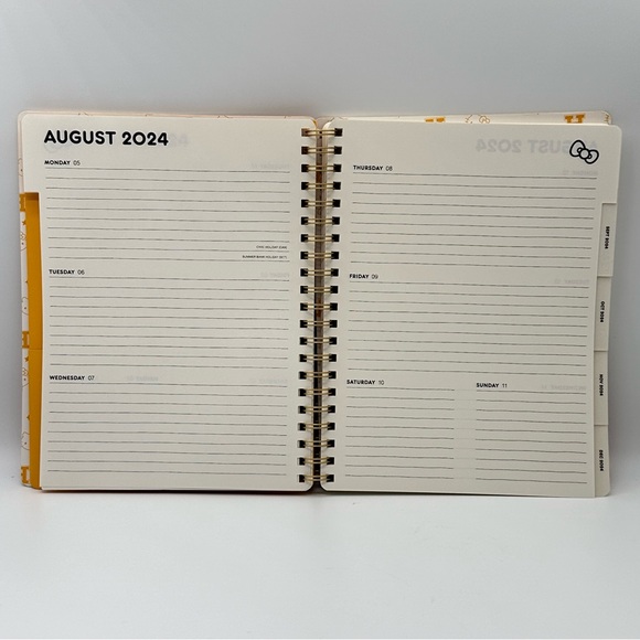 Sanrio Hello Kitty 2025 Large Spiral 17-month Planner - Gold Soft Leather Cover - Picture 8 of 14